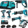 Akkukonesarja Makita LXT DLX6135TX1 6 konetta 18V 3x5,0 Ah akuilla