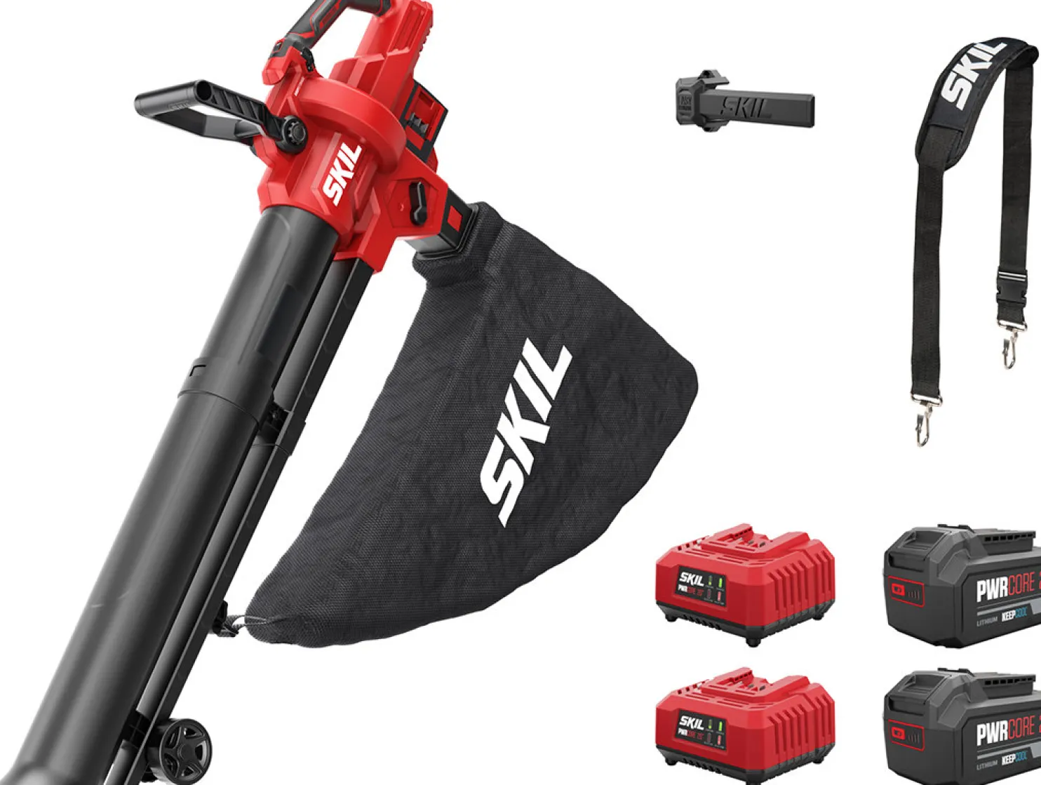 Akkulehtipuhallin/imuri Skil 0350 BA XP Pro 2x20V 2x4,0 Ah akuilla