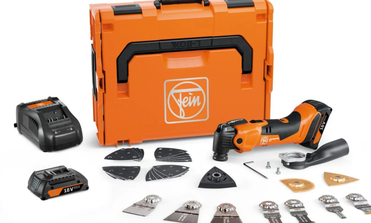 Akkumonitoimityökalu Fein Akku MultiMaster 500 Plus AmpShare 18V 2,0 Ah akulla