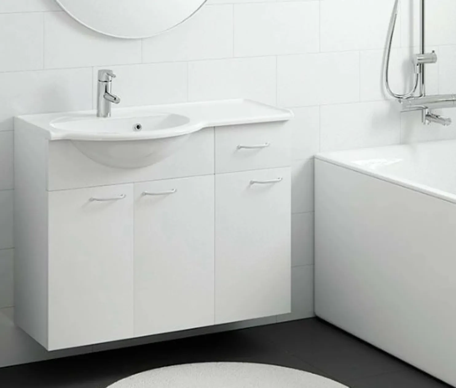 Allaskaappi altaalla Otsoson Marilyn 900, 900x330/460, valkoinen, eri vaihtoehtoja