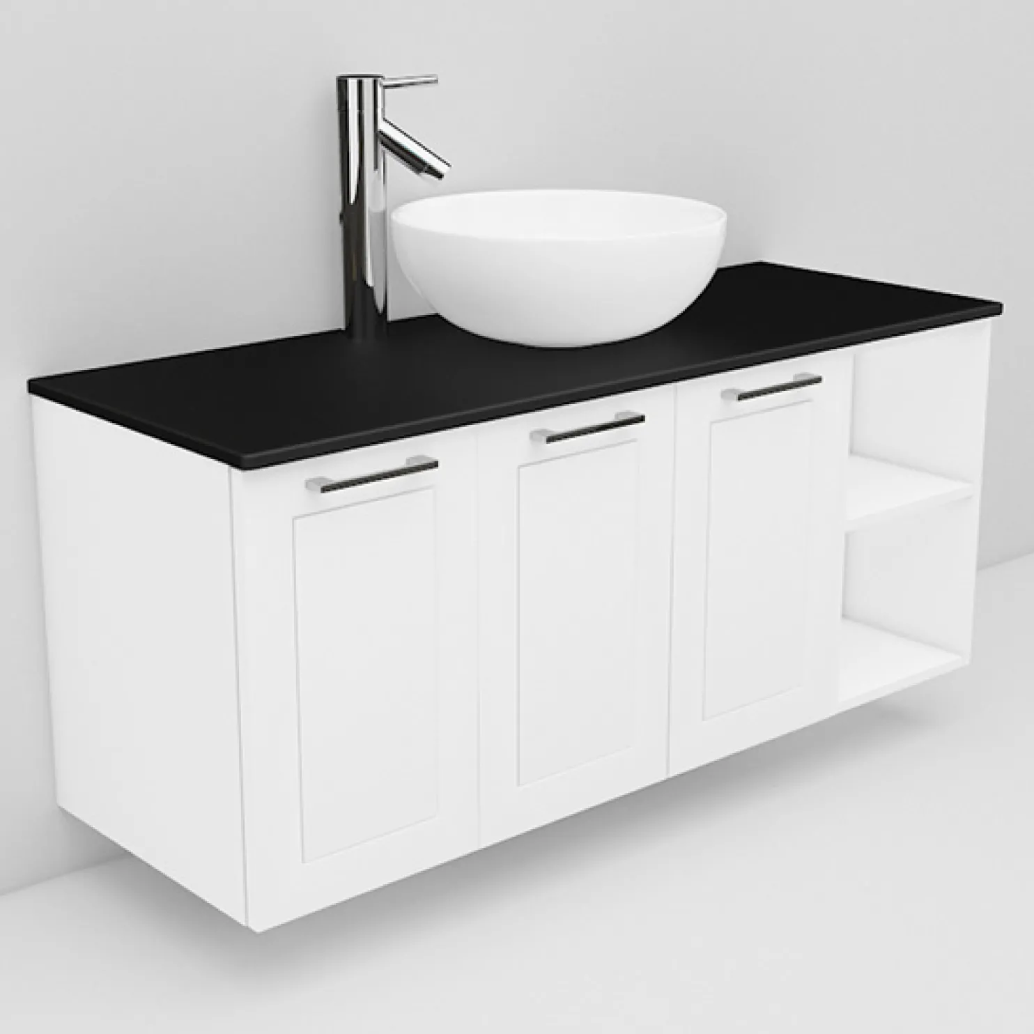 Allaskaappi ja Coast-allas Noro Flexline 136 1200 mm musta taso eri värejä