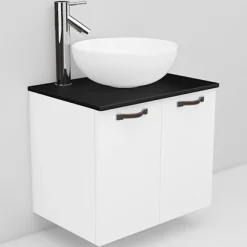 Allaskaappi ja Coast-allas Noro Flexline 8.1 musta taso 600 mm valkoinen