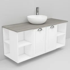 Allaskaappi ja Coast-allas Noro Flexline 149.3 1200 mm marmoritaso valkoinen kehysovi