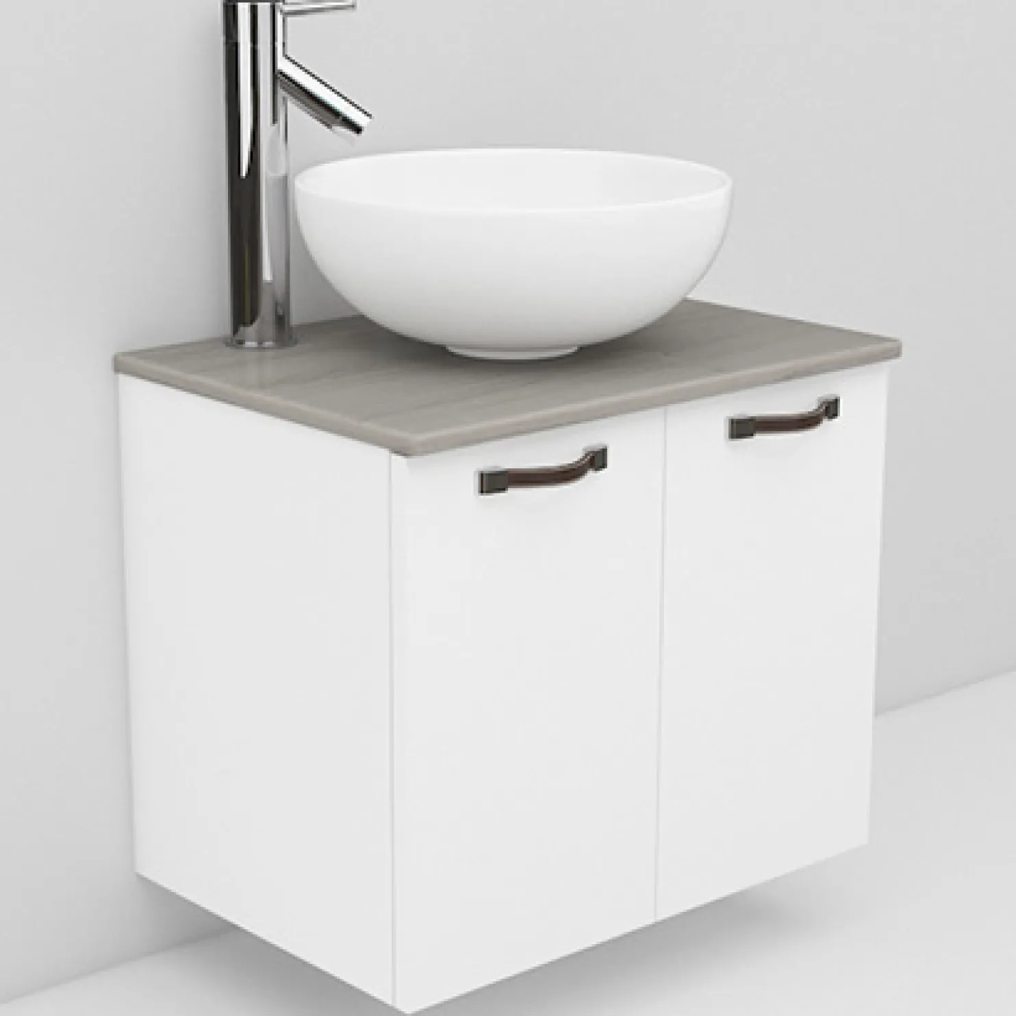Allaskaappi ja Coast-allas Noro Flexline 5.1 600 mm marmoritaso valkoinen