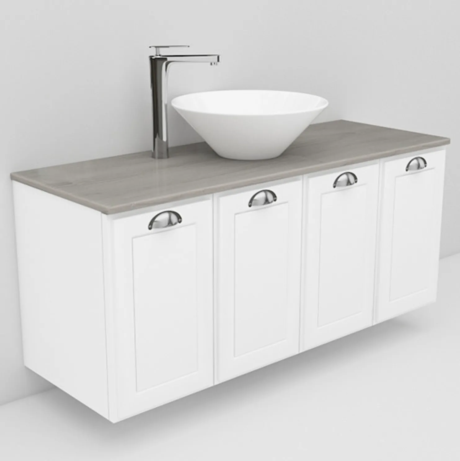Allaskaappi ja Loop-allas Noro Flexline 123.3 1200 mm marmoritaso valkoinen kehysovi