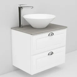 Allaskaappi ja Loop-allas Noro Flexline 11.3 600 mm marmoritaso valkoinen kehysovi