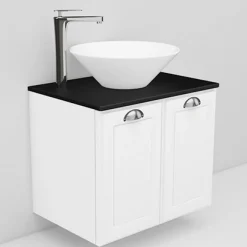 Allaskaappi ja Loop-allas Noro Flexline 6.3 musta taso 600 mm valkoinen kehysovi