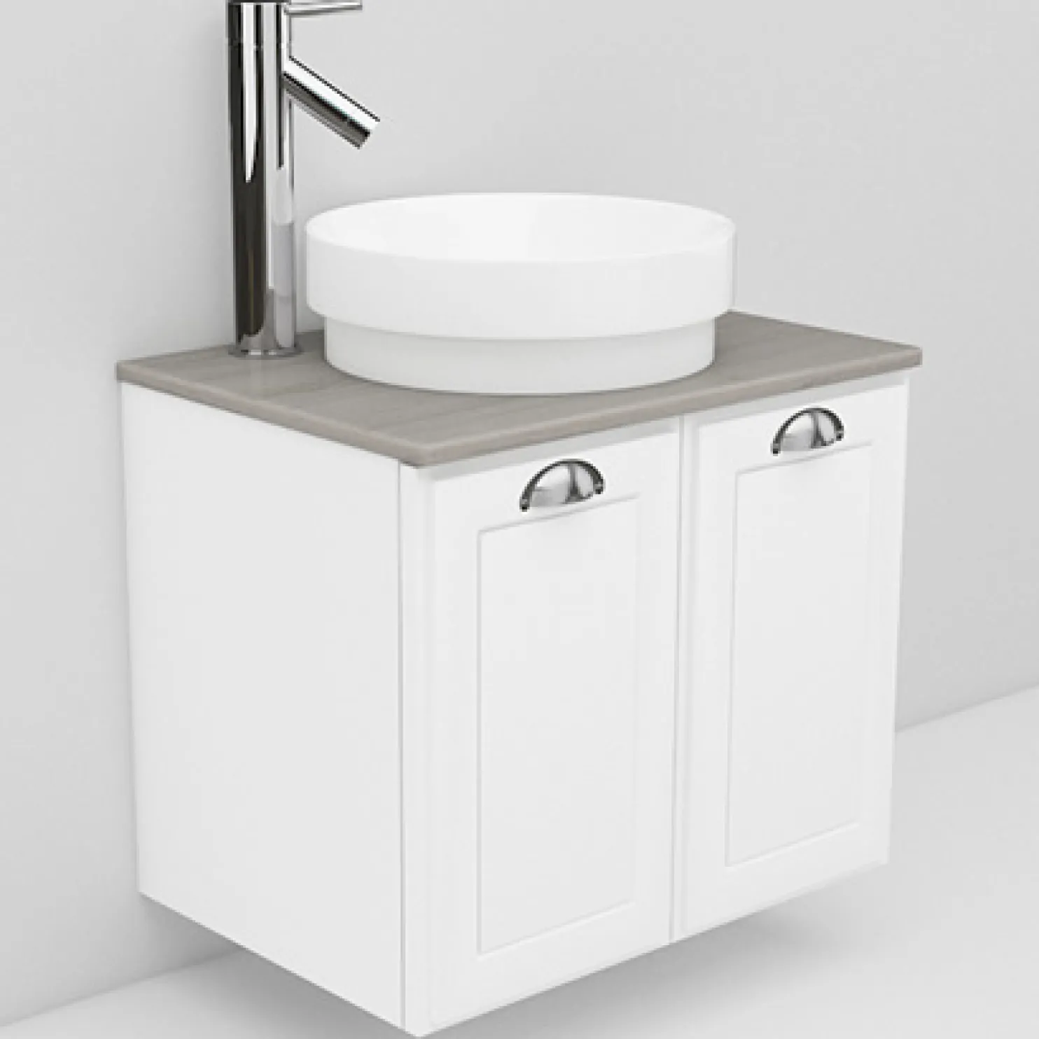 Allaskaappi ja Peak-allas Noro Flexline 4.3 600 mm marmoritaso valkoinen kehysovi