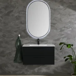 Allaskaappi pesualtaalla Bathlife Lust musta eri kokoja