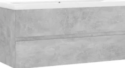 Allaskaappi sisäänrakennetulla altaalla, 100x38,5x45 cm, betoninharmaa