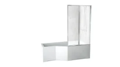 Ammeseinä Interia Premium Beta 2 800 x 1400 mm suorakulmaiselle ammeelle kromattu alumiini kirkas turvalasi