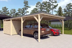 Autokatos Holzbrüder Ralf 52m2 pienellä varastolla