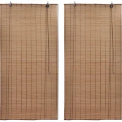 Bambu rullaverhot 2kpl 120 x 220 cm ruskea