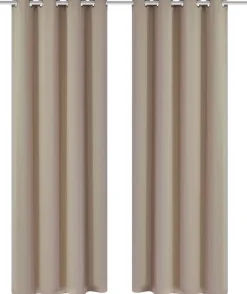 Creme pimennysverhot metallirenkailla 2 kpl 135 x 245 cm