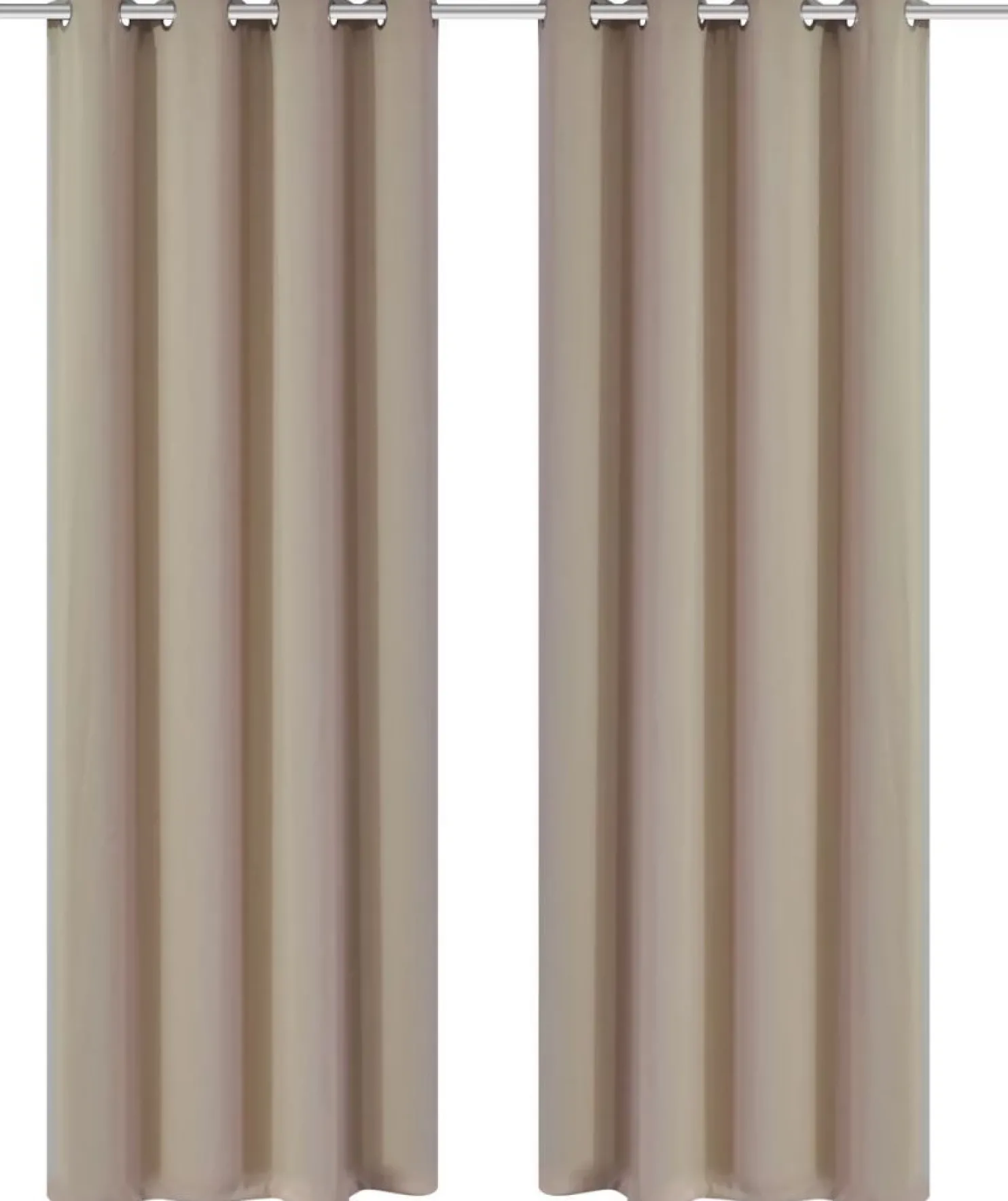 Creme pimennysverhot metallirenkailla 2 kpl 135 x 245 cm
