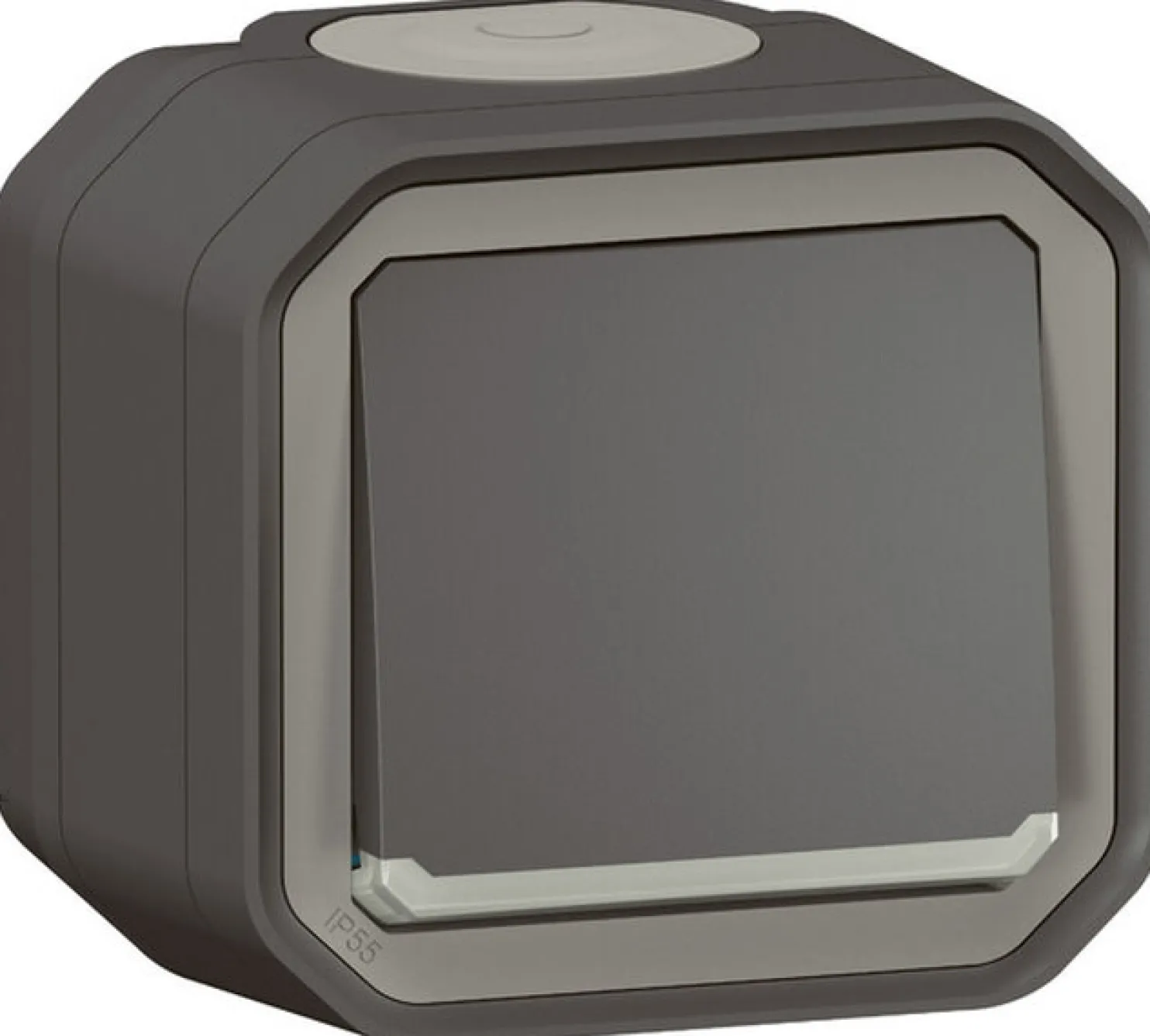 Hakuvalollinen vaihtokytkin Legrand Plexo 10 A IP55 pinta, antrasiitti
