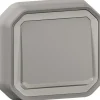 Hakuvalollinen vaihtopainike Legrand Plexo 10 A IP55 uppo kiinnityskynsillä, vaihdettava LED, harmaa