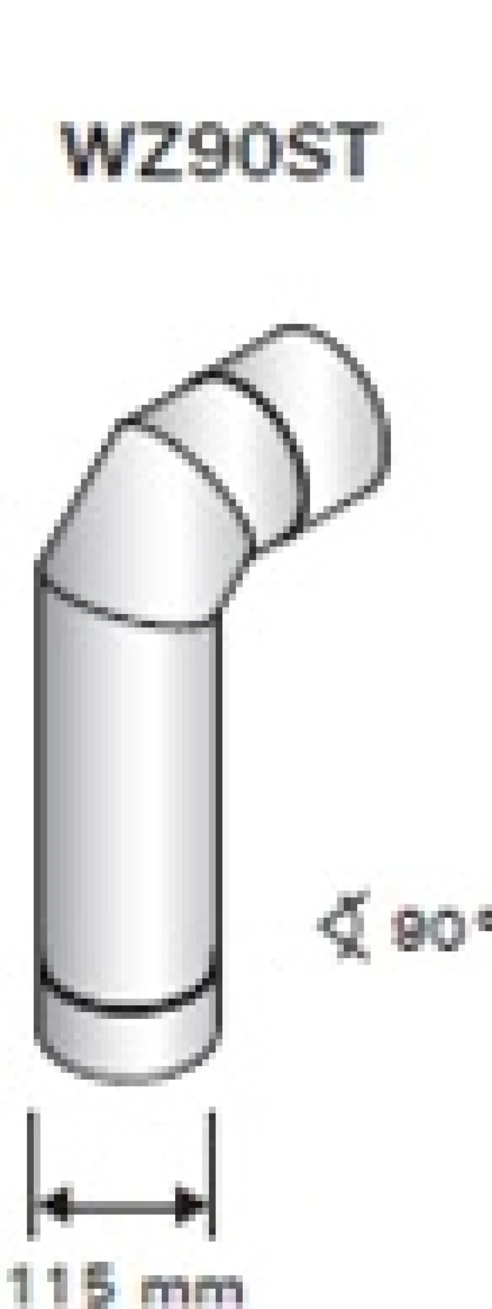 Hormin kulmaputki Harvia 90 astetta, RST 115 mm