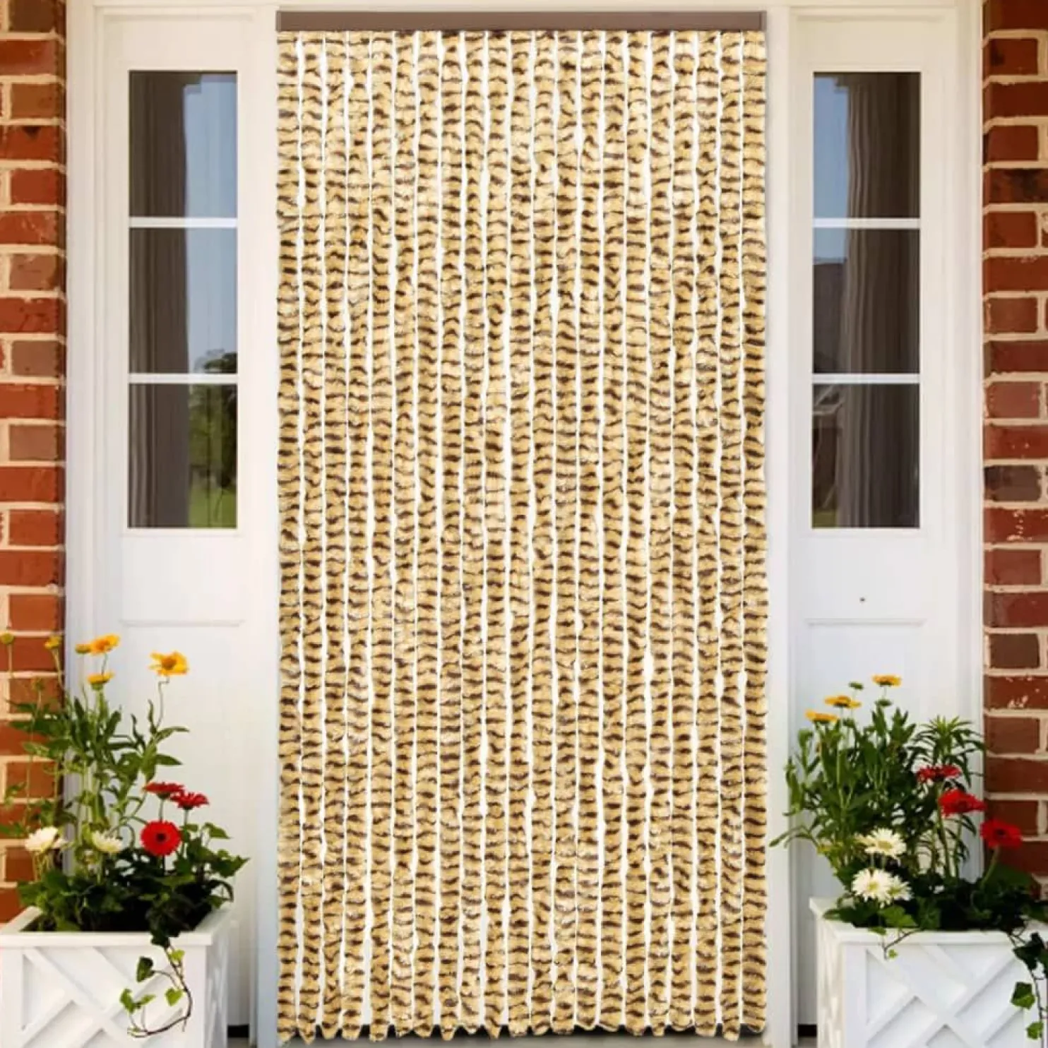 Hyönteisverho beige ja ruskea 90x220 cm chenille