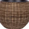 Istutuslaatikko Home4You WICKER Ø40xK32 cm, vaaleanruskea