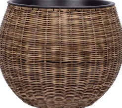 Istutuslaatikko Home4You WICKER Ø40xK32 cm, vaaleanruskea