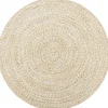 Juuttimatto Ø90cm käsinkudottu valkoinen/luonnollinen kuvio