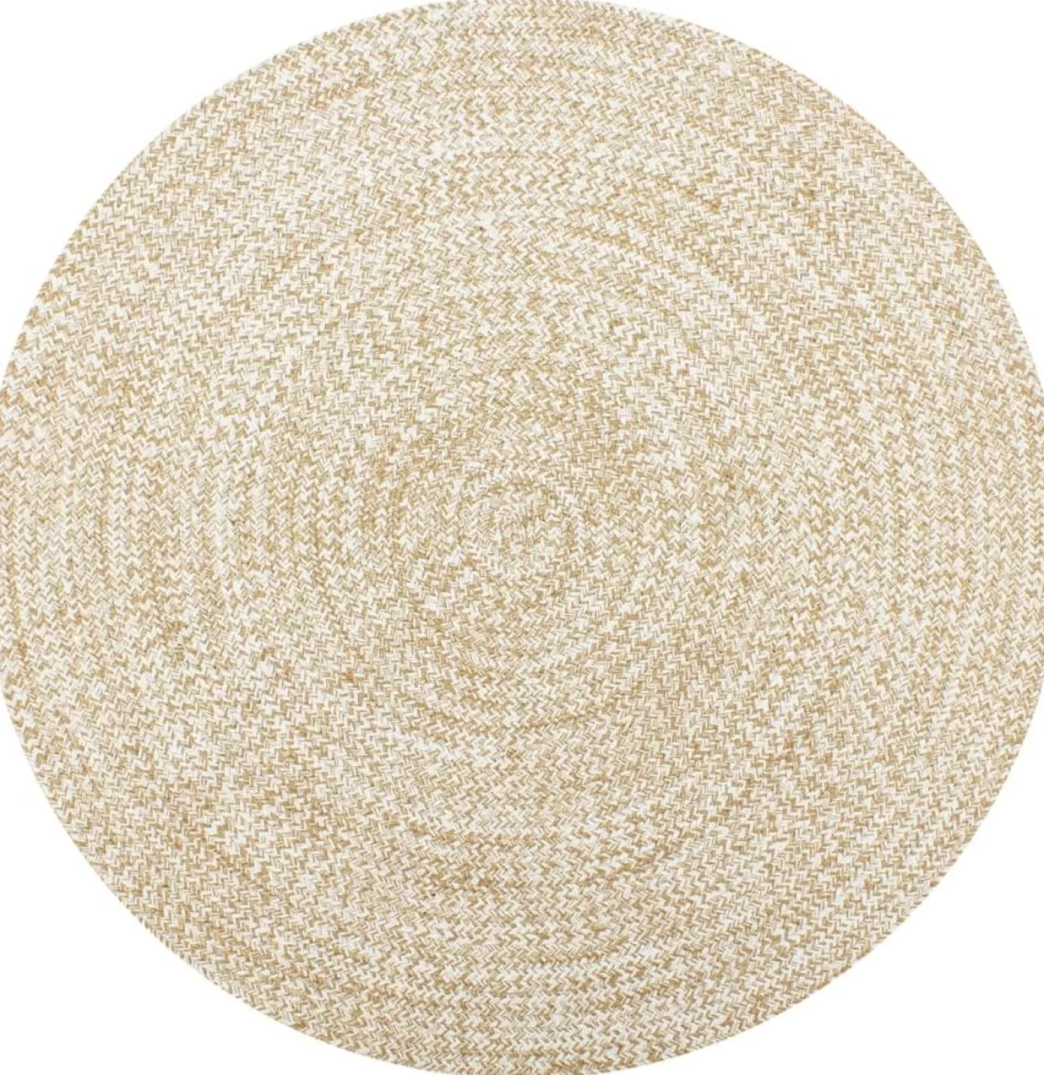 Juuttimatto Ø90cm käsinkudottu valkoinen/luonnollinen kuvio