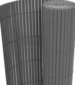 Kaksipuolinen puutarha-aita PVC 150x300cm harmaa