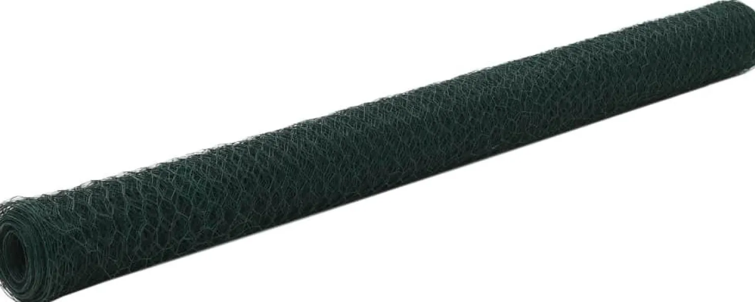 Kanaverkko teräs PVC pinnoitteella silmäkoko 50mm 25x1.5m vihreä