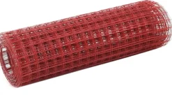 Kanaverkko 12x12mm galvanoitu teräs 25x0.5m punainen