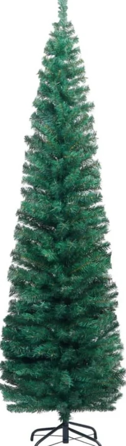 Kapea tekojoulukuusi jalustalla, vihreä, 180cm, PVC