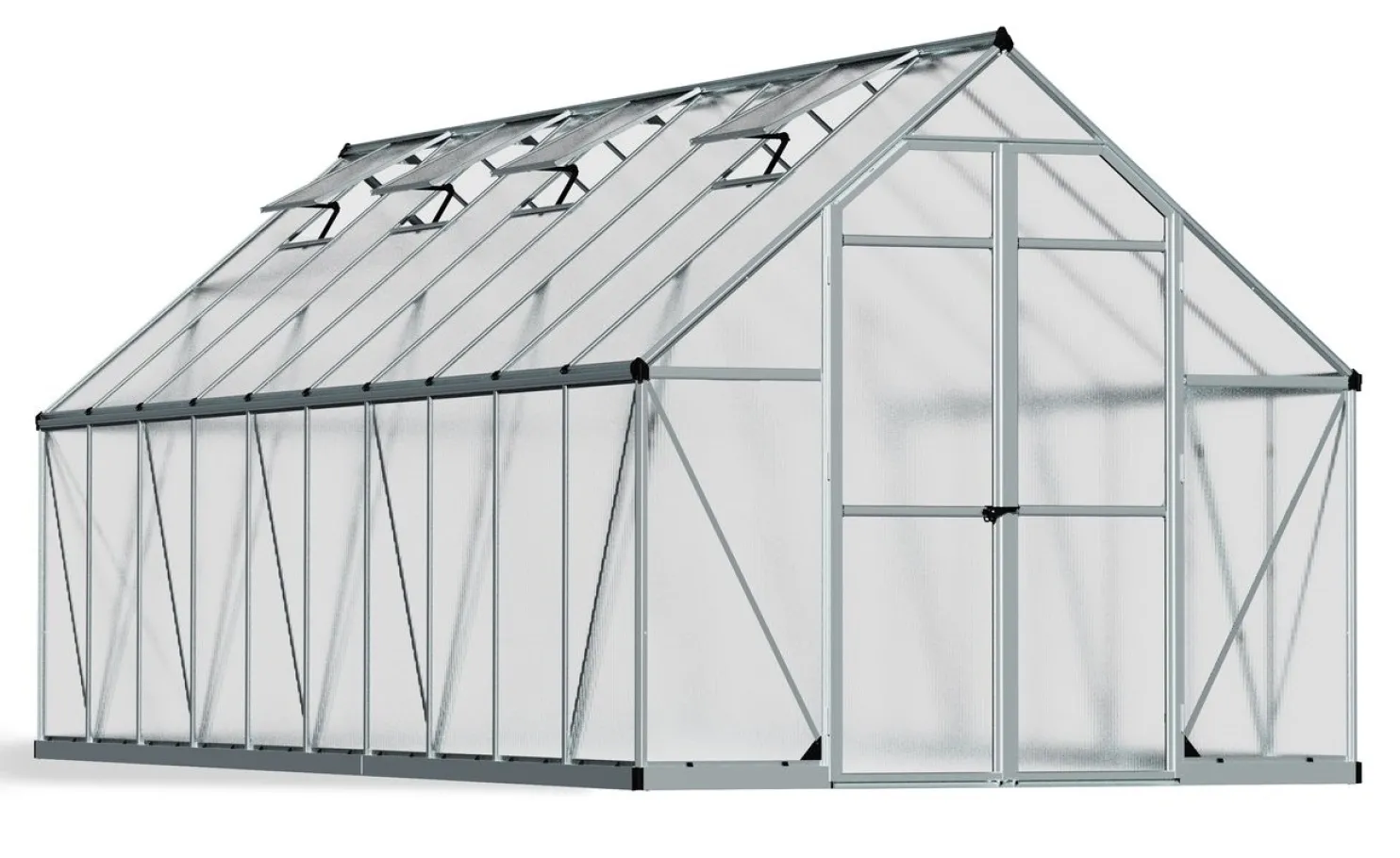 Kasvihuone Palram-Canopia Essence, 14.7m², 8x20ft, hopea