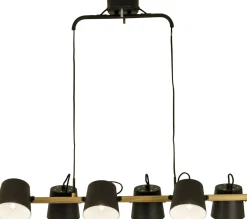 Kattovalaisin Aneta Lighting Espresso 6-osainen suunnattava mattamusta/puu