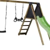 Keinuteline Nordic Play Active, kiipeilymoduulilla, vihreä liukumäki, keinuistun ja trapetsikeinu
