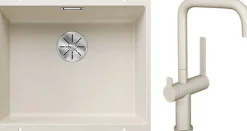 Keittiöallas Blanco Subline 500-U ja Lapetek Lino-A keittiöhana APK-liitäntä eri värejä