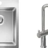 Keittiöallas Lapetek Luna-X 340-IFA 505x390mm rst + keittiöhana Lapetek Lino-A, APK-venttili, kromi