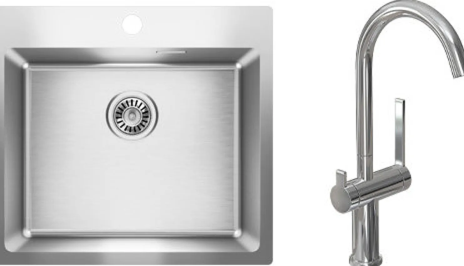 Keittiöallas Lapetek Luna-X 500-IFA 550x505mm rst + keittiöhana Lapetek Round-A, APK-venttiili, kromi