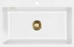 Keittiöallas Lavabo Mera 80, 800x510mm, keramiikka, valkoinen, eri pohjaventtiilin värejä