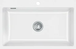 Keittiöallas Lavabo Mera 80, 800x510mm, keramiikka, valkoinen, eri pohjaventtiilin värejä