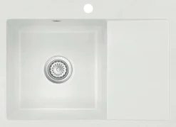 Keittiöallas Lavabo Mera 70, 700x510mm, vasen, keramiikka, valkoinen/kromi
