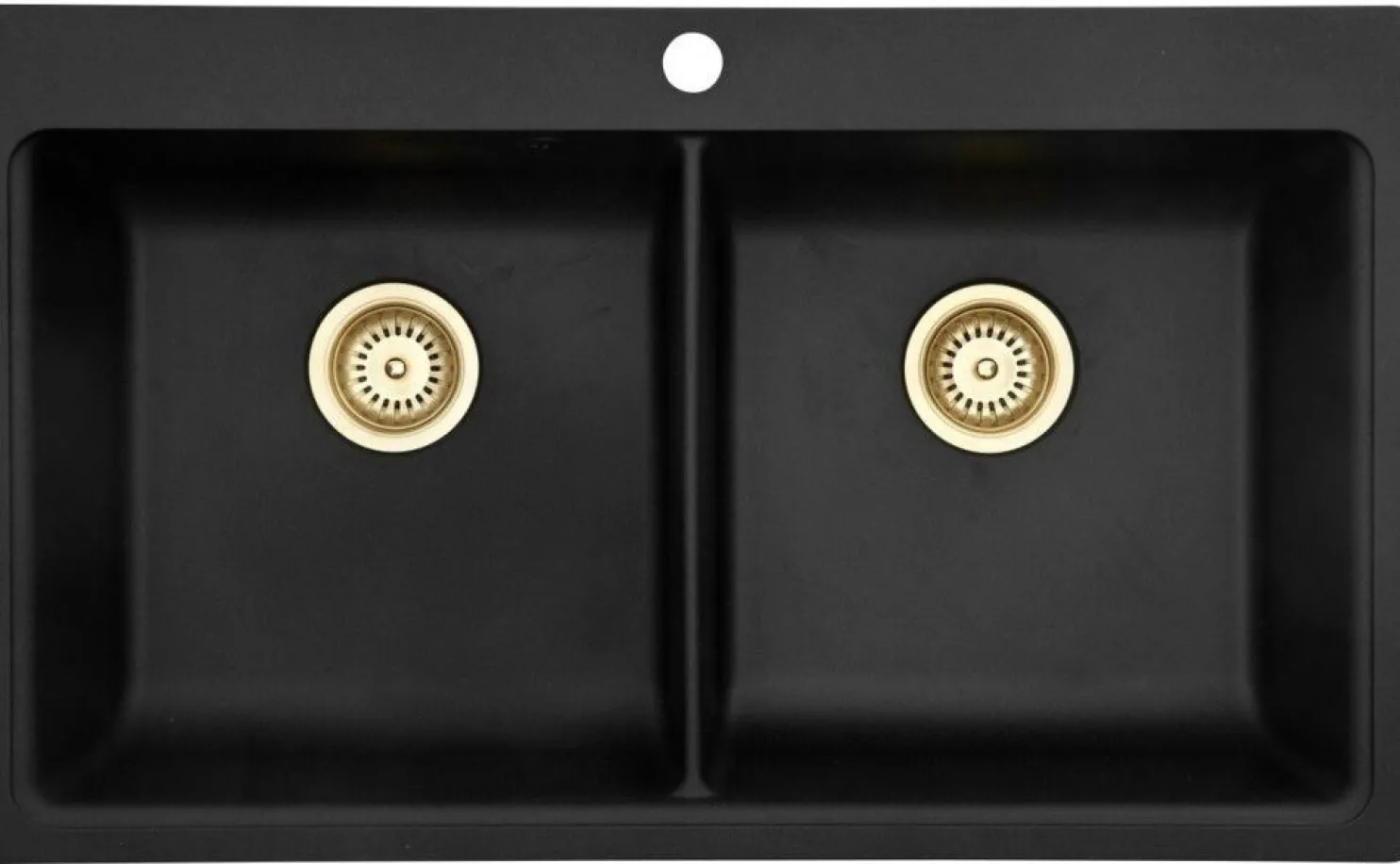 Keittiöallas Lavabo Saturn 86, 860x510mm, komposiitti, musta, eri pohjaventtiilin värejä