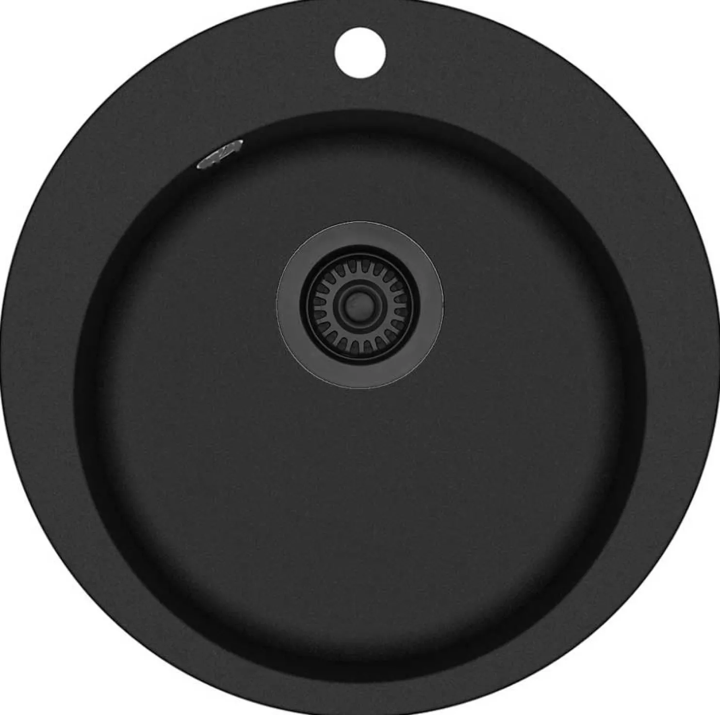 Keittiöallas Lavabo Saturn, 505x505mm, komposiitti, musta, eri pohjaventtiilin värejä