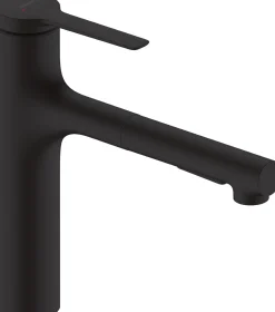 Keittiöhana Hansgrohe Zesis M33 160, ulosvedettävä juoksuputki 2 jet, sBox, mattamusta