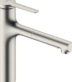 Keittiöhana Hansgrohe Zesis M33 160, ulosvedettävä juoksuputki 2 jet, ruostumaton teräs