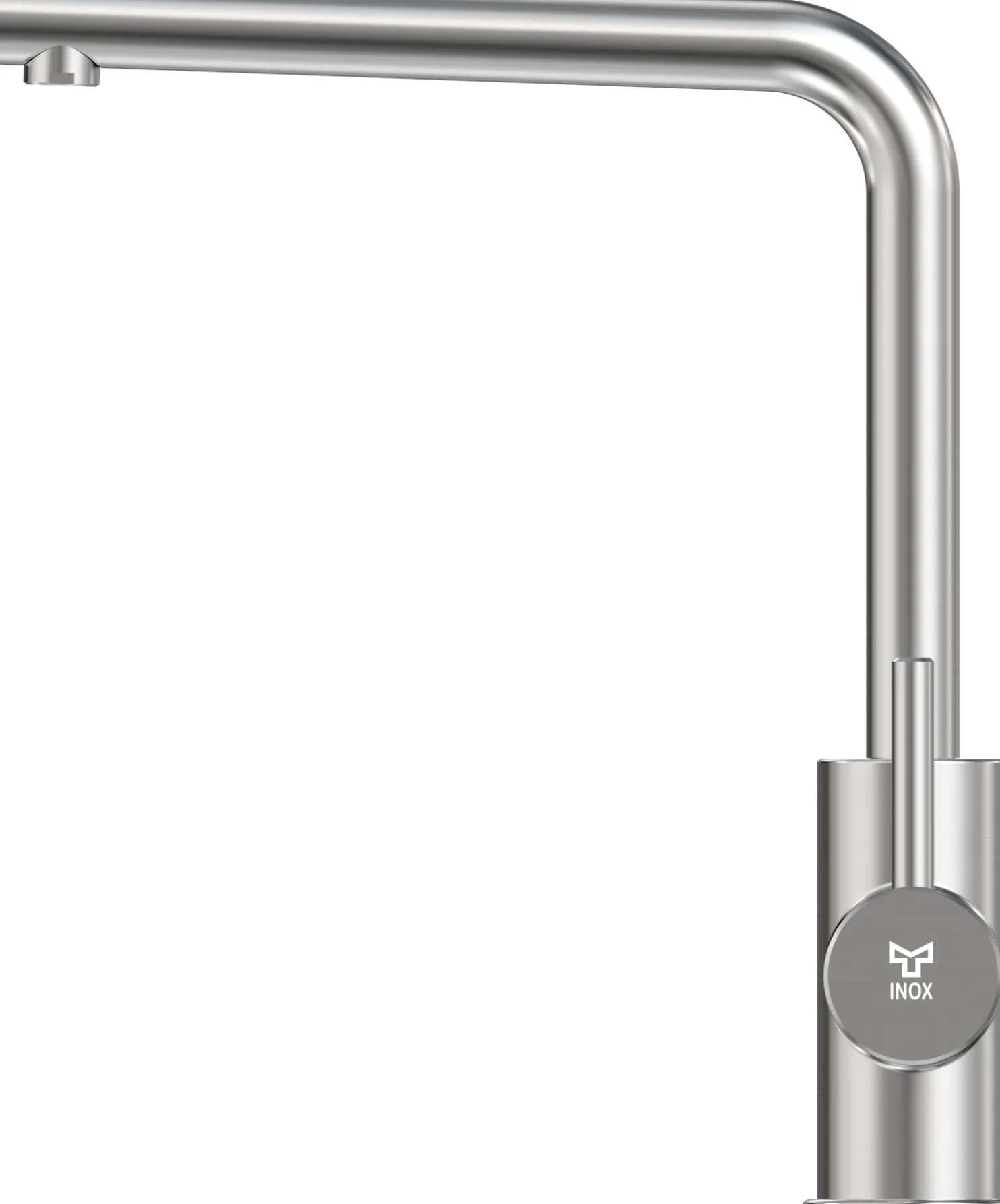 Keittiöhana INOX by Tammiholma Q1, APK-venttiili, L-juoksuputki, harjattu teräs