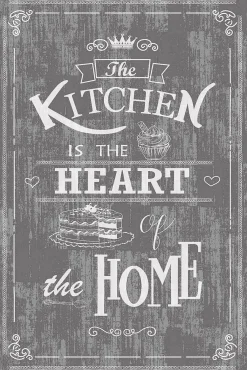 Keittiön matto Linento Wookece Kitchen Heart Home harmaa/valkoinen, eri kokoja