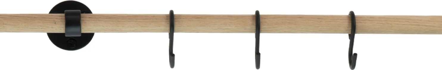 Keittiötelineen jatkotanko Beslag Design Aveny, 600 mm, tammi/mattamusta