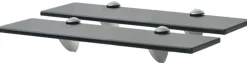 Kelluvat hyllyt, 2 kpl, lasi, 40x10 cm, 8 mm, musta