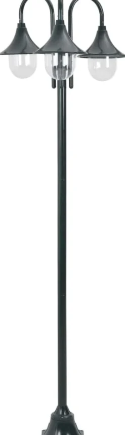 Kolmelyhtyinen pylväsvalaisin puutarhaan e27 220 cm vihreä