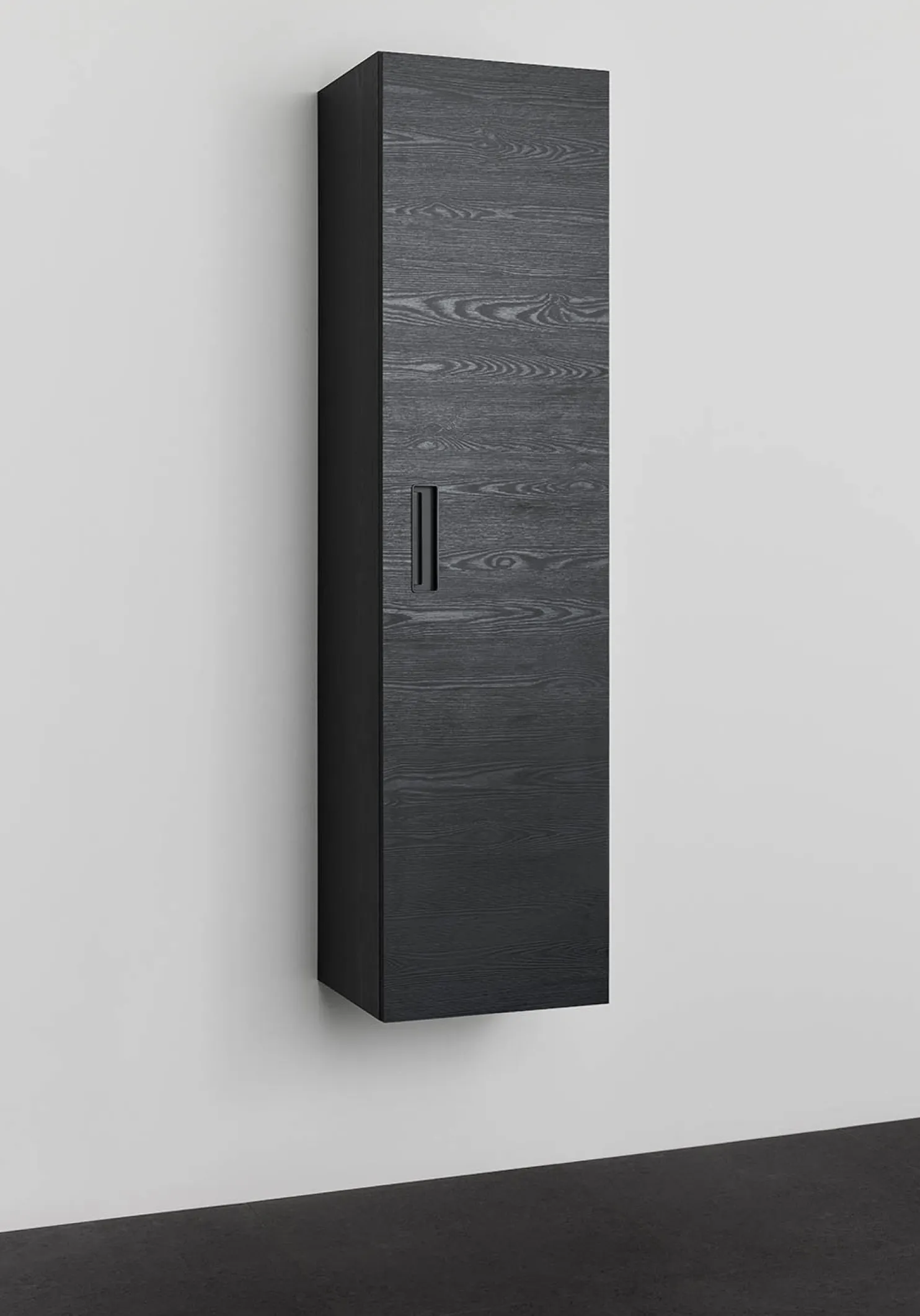 Korkea kaappi Noro Relounge, 400x1555mm, musta puukuvio